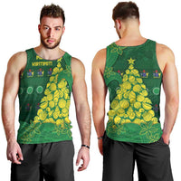 Cook Islands Christmas Men Tank Top Seashell Xmas Tree Tribal Waves - Polynesian Pride