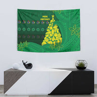 Cook Islands Christmas Tapestry Seashell Xmas Tree Tribal Waves DT05 - Polynesian Pride