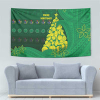 Cook Islands Christmas Tapestry Seashell Xmas Tree Tribal Waves DT05 - Polynesian Pride