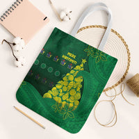 Cook Islands Christmas Tote Bag Seashell Xmas Tree Tribal Waves - Polynesian Pride