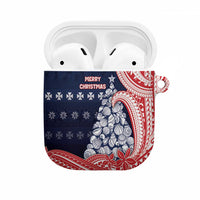Wallis And Futuna Christmas AirPods Case Seashell Xmas Tree Tribal Waves - Polynesian Pride