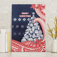 Wallis And Futuna Christmas Canvas Wall Art Seashell Xmas Tree Tribal Waves - Polynesian Pride