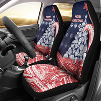 Wallis And Futuna Christmas Car Seat Cover Seashell Xmas Tree Tribal Waves - Polynesian Pride
