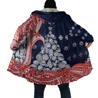 Wallis And Futuna Christmas Cloak Seashell Xmas Tree Tribal Waves - Polynesian Pride