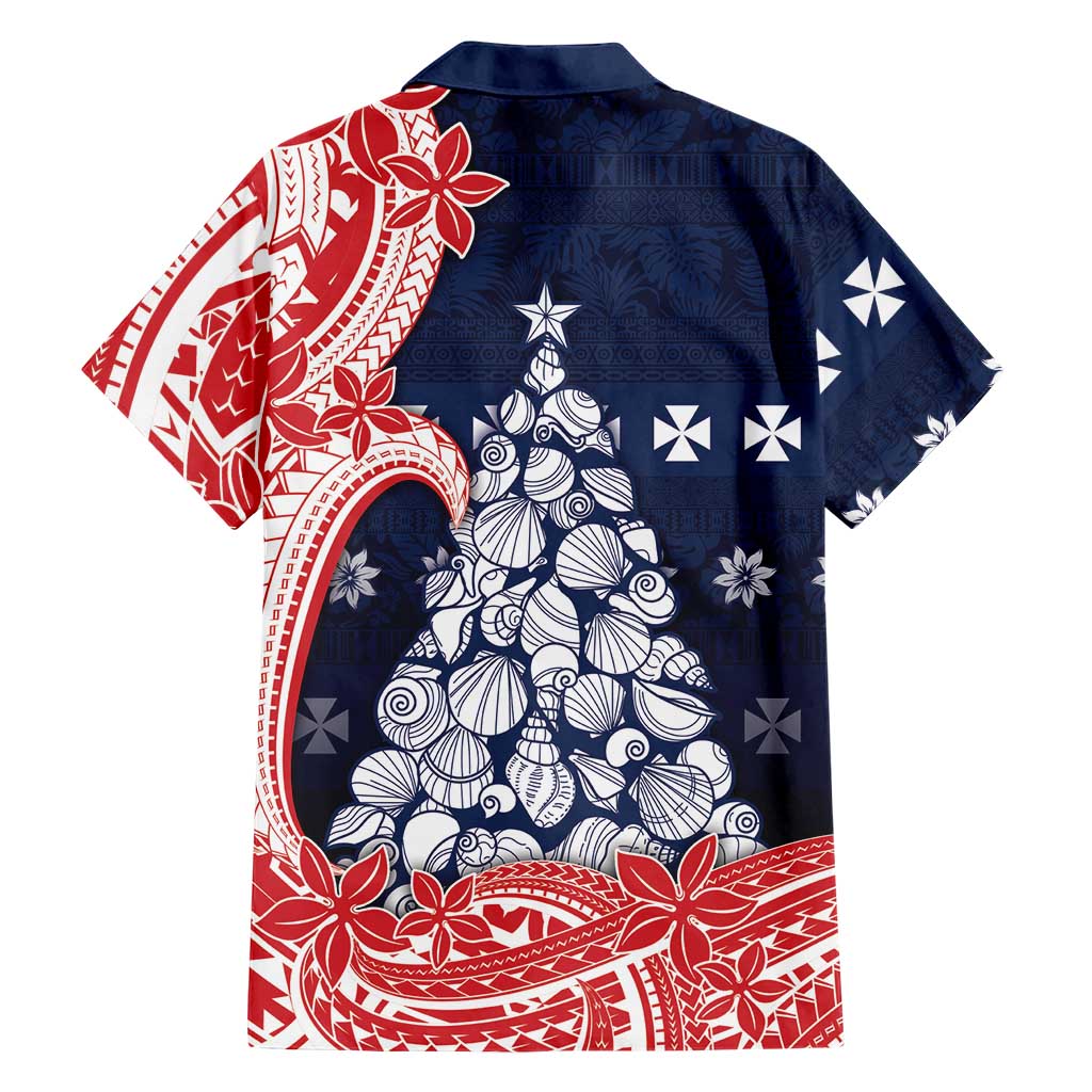 Wallis And Futuna Christmas Hawaiian Shirt Seashell Xmas Tree Tribal Waves DT05 - Polynesian Pride