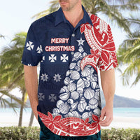 Wallis And Futuna Christmas Hawaiian Shirt Seashell Xmas Tree Tribal Waves DT05 - Polynesian Pride
