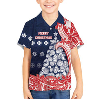Wallis And Futuna Christmas Hawaiian Shirt Seashell Xmas Tree Tribal Waves DT05 - Polynesian Pride