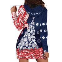 Wallis And Futuna Christmas Hoodie Dress Seashell Xmas Tree Tribal Waves DT05 - Polynesian Pride