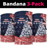 Wallis And Futuna Christmas Neck Gaiter Seashell Xmas Tree Tribal Waves - Polynesian Pride