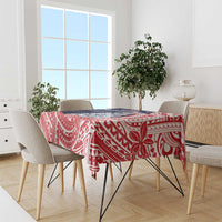 Wallis And Futuna Christmas Tablecloth Seashell Xmas Tree Tribal Waves - Polynesian Pride