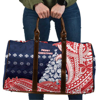 Wallis And Futuna Christmas Travel Bag Seashell Xmas Tree Tribal Waves - Polynesian Pride
