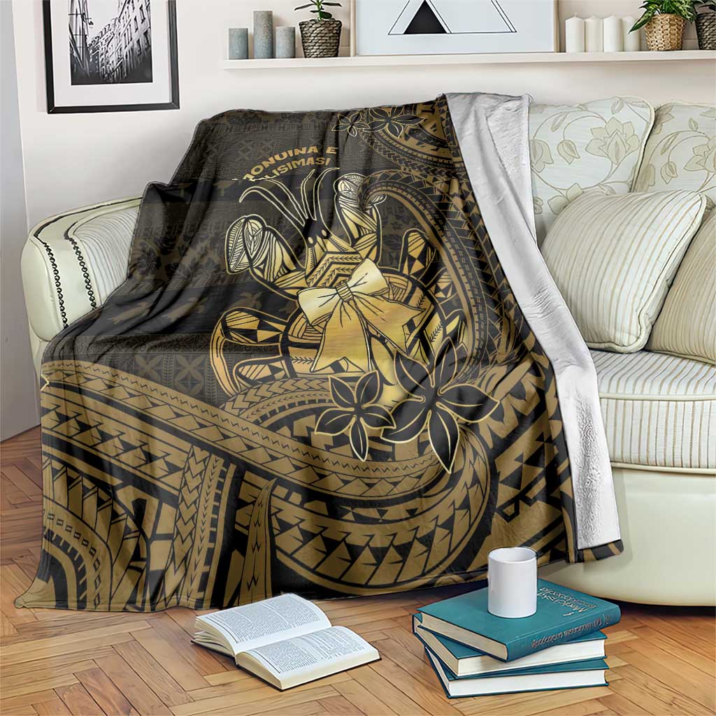 Niue Christmas Blanket Niuean Crab Xmas Tribal Waves - Polynesian Pride