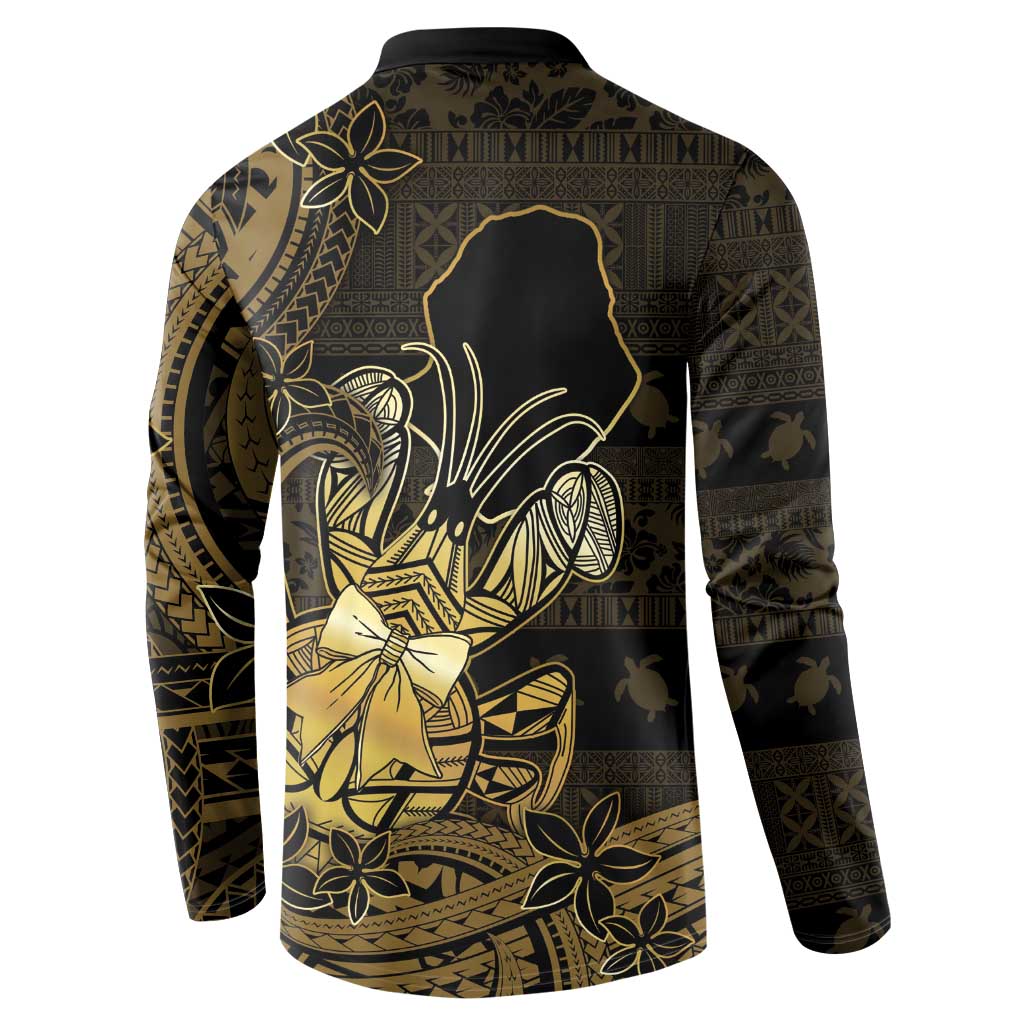 Niue Christmas Button Sweatshirt Niuean Crab Xmas Tribal Waves - Polynesian Pride