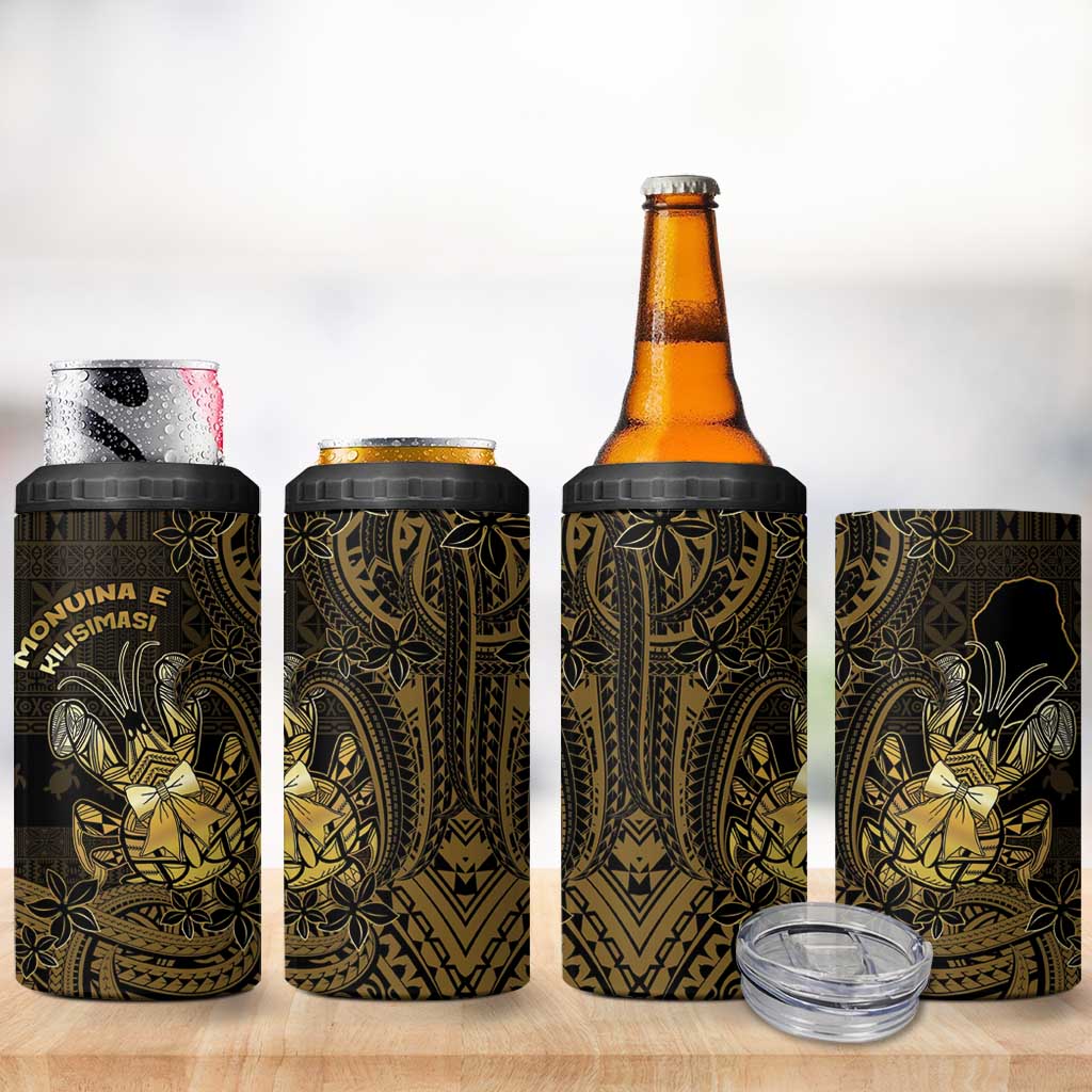 Niue Christmas 4 in 1 Can Cooler Tumbler Niuean Crab Xmas Tribal Waves - Polynesian Pride