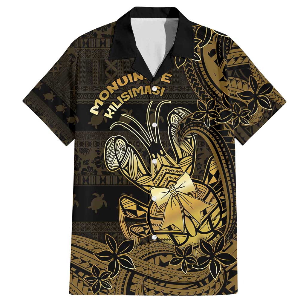 Niue Christmas Family Matching Off Shoulder Short Dress and Hawaiian Shirt Niuean Crab Xmas Tribal Waves - Polynesian Pride