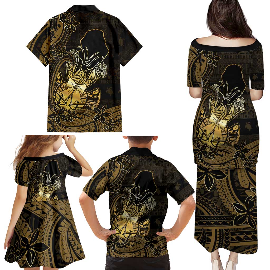 Niue Christmas Family Matching Puletasi and Hawaiian Shirt Niuean Crab Xmas Tribal Waves DT05 - Polynesian Pride