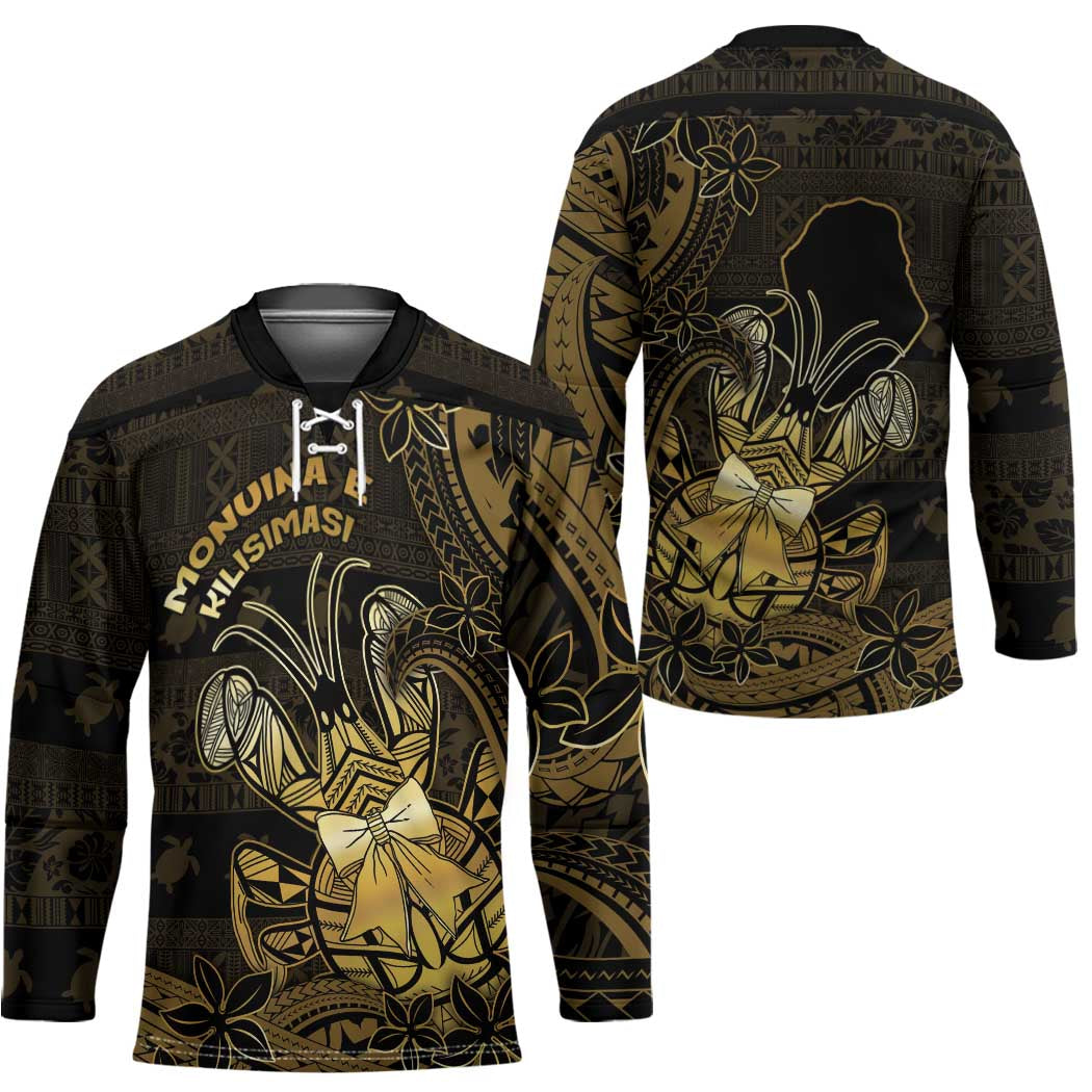 Niue Christmas Hockey Jersey Niuean Crab Xmas Tribal Waves - Polynesian Pride