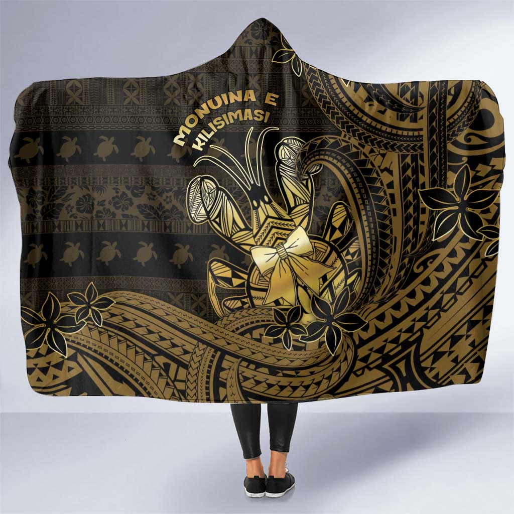 Niue Christmas Hooded Blanket Niuean Crab Xmas Tribal Waves - Polynesian Pride