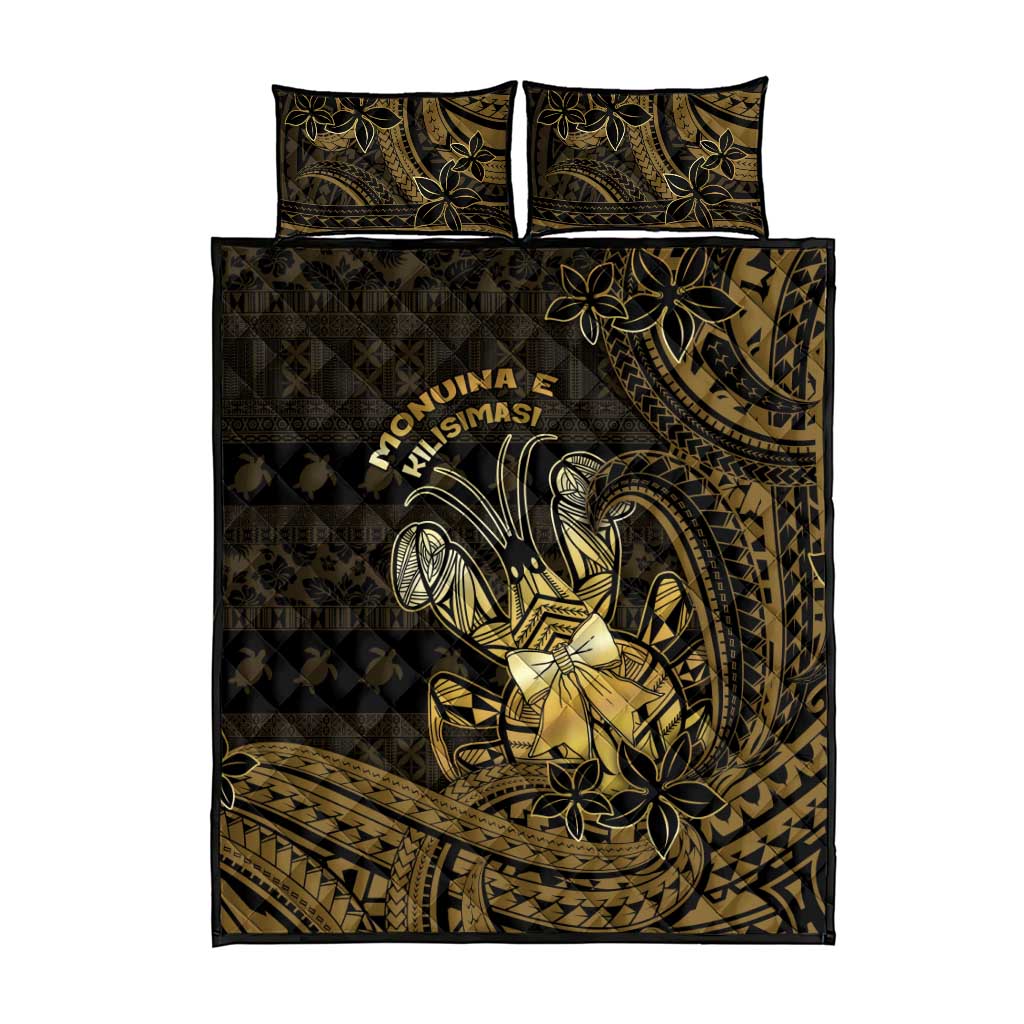 Niue Christmas Quilt Bed Set Niuean Crab Xmas Tribal Waves - Polynesian Pride