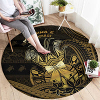 Niue Christmas Round Carpet Niuean Crab Xmas Tribal Waves - Polynesian Pride