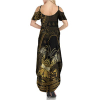 Niue Christmas Summer Maxi Dress Niuean Crab Xmas Tribal Waves - Polynesian Pride