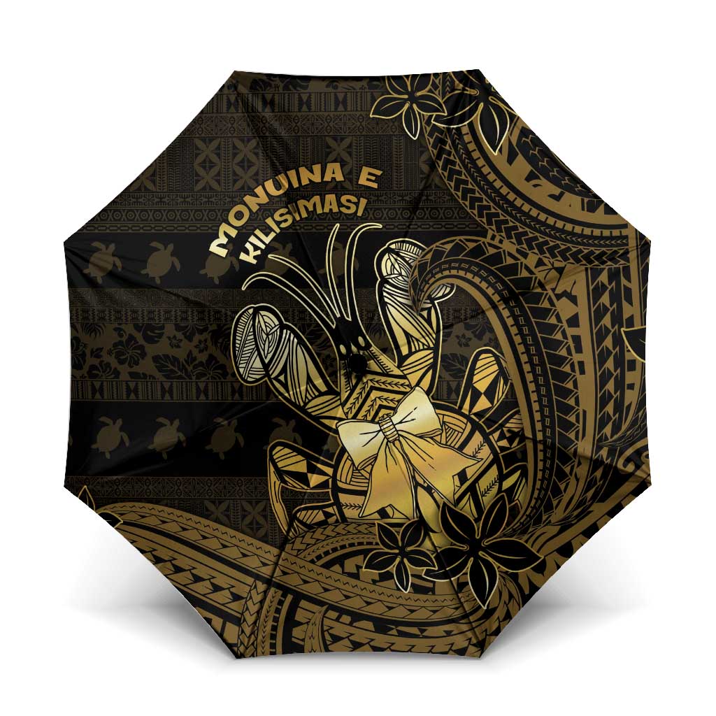 Niue Christmas Umbrella Niuean Crab Xmas Tribal Waves - Polynesian Pride