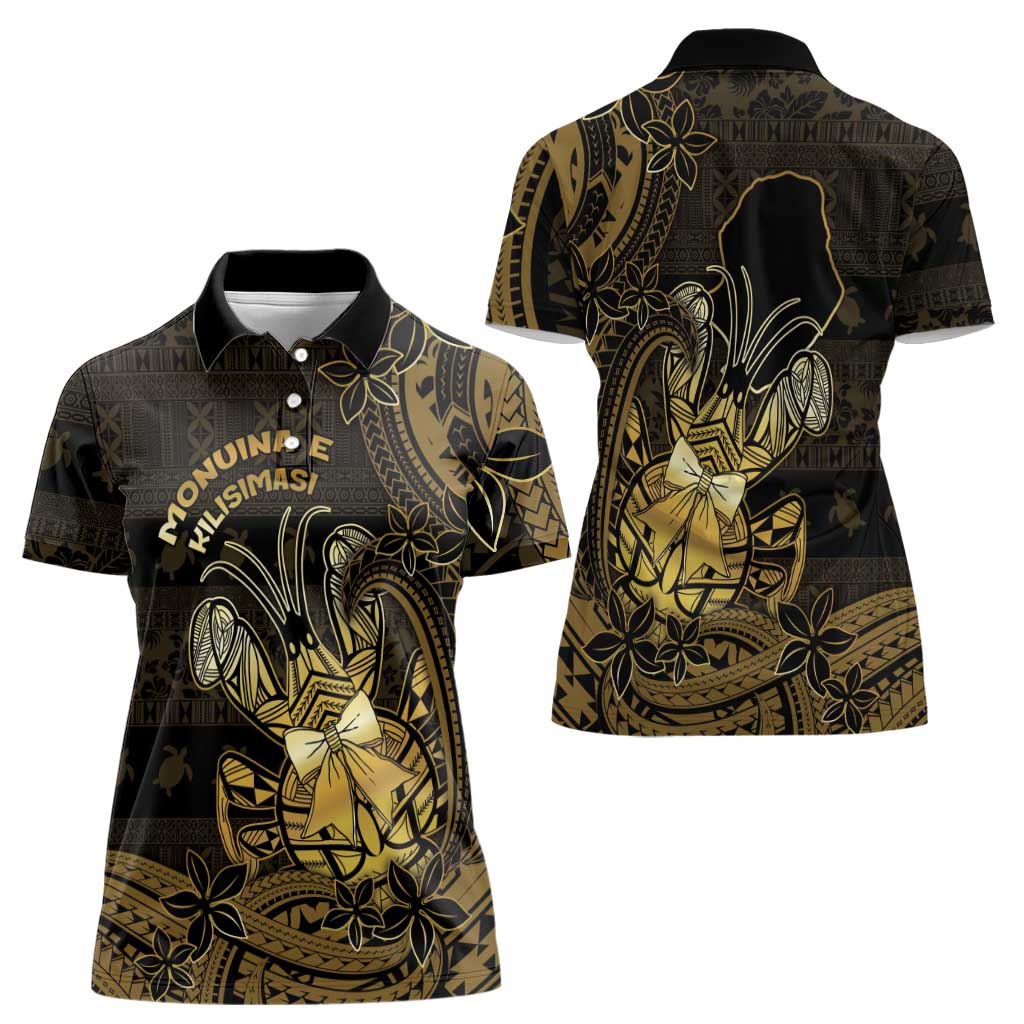 Niue Christmas Women Polo Shirt Niuean Crab Xmas Tribal Waves DT05 - Polynesian Pride