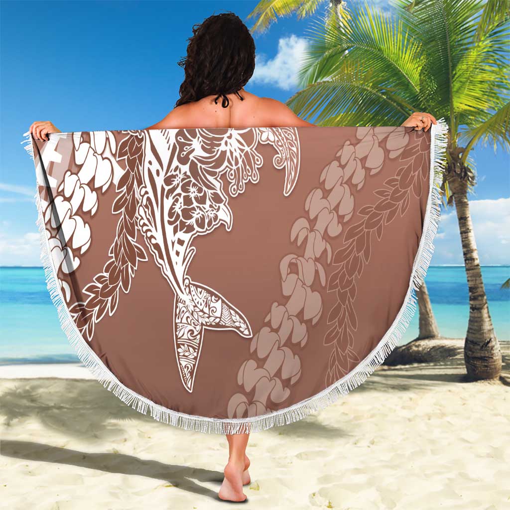 Hawaii Puakenikeni And Maile Lei Beach Blanket Brown Polynesian Shark Tattoo DT05
