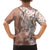 Hawaii Puakenikeni And Maile Lei Family Matching Off The Shoulder Long Sleeve Dress and Hawaiian Shirt Brown Polynesian Shark Tattoo DT05
