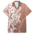Hawaii Puakenikeni And Maile Lei Family Matching Off The Shoulder Long Sleeve Dress and Hawaiian Shirt Brown Polynesian Shark Tattoo DT05