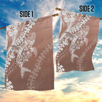 Hawaii Puakenikeni And Maile Lei Garden Flag Brown Polynesian Shark Tattoo DT05