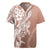 Hawaii Puakenikeni And Maile Lei Rugby Jersey Brown Polynesian Shark Tattoo DT05