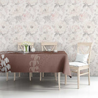 Hawaii Puakenikeni And Maile Lei Tablecloth Brown Polynesian Shark Tattoo DT05