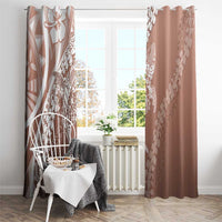 Hawaii Puakenikeni And Maile Lei Window Curtain Brown Polynesian Shark Tattoo DT05 - Polynesian Pride