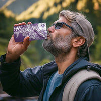 Hawaii Puakenikeni And Maile Lei 4 in 1 Can Cooler Tumbler Violet Polynesian Shark Tattoo DT05