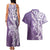 Hawaii Puakenikeni And Maile Lei Couples Matching Tank Maxi Dress and Hawaiian Shirt Violet Polynesian Shark Tattoo DT05