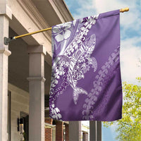 Hawaii Puakenikeni And Maile Lei Garden Flag Violet Polynesian Shark Tattoo DT05