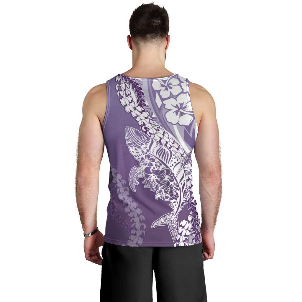 Hawaii Puakenikeni And Maile Lei Men Tank Top Violet Polynesian Shark Tattoo DT05