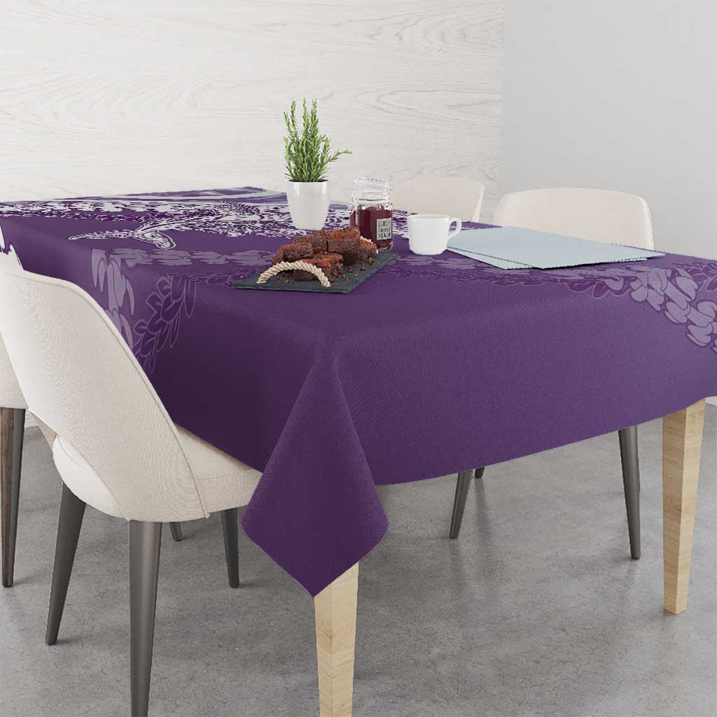 Hawaii Puakenikeni And Maile Lei Tablecloth Violet Polynesian Shark Tattoo DT05