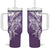 Hawaii Puakenikeni And Maile Lei Tumbler With Handle Violet Polynesian Shark Tattoo DT05