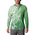 Hawaii Puakenikeni And Maile Lei Button Sweatshirt Green Polynesian Shark Tattoo DT05