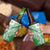 Hawaii Puakenikeni And Maile Lei 4 in 1 Can Cooler Tumbler Green Polynesian Shark Tattoo DT05
