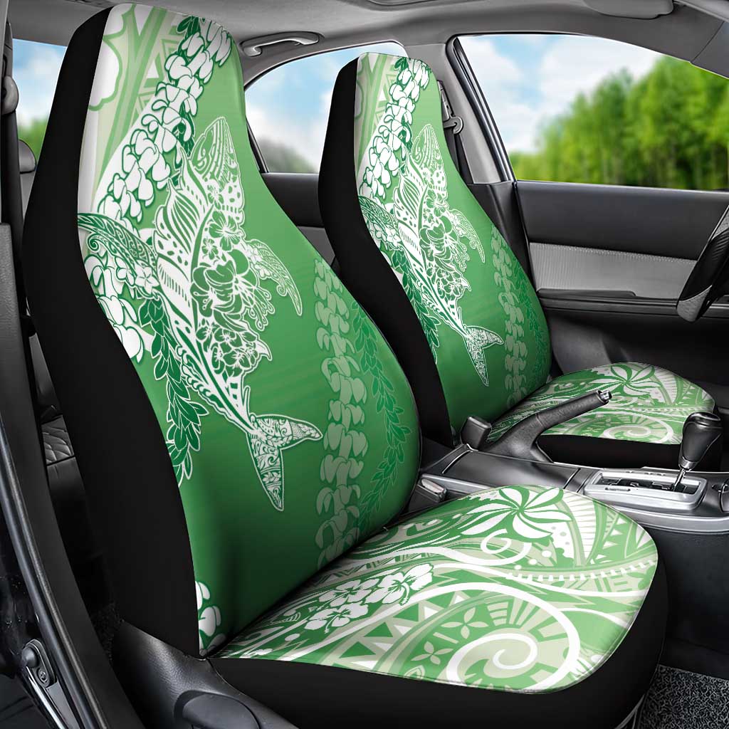 Hawaii Puakenikeni And Maile Lei Car Seat Cover Green Polynesian Shark Tattoo DT05