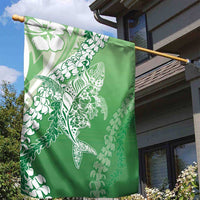 Hawaii Puakenikeni And Maile Lei Garden Flag Green Polynesian Shark Tattoo DT05