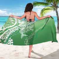 Hawaii Puakenikeni And Maile Lei Sarong Green Polynesian Shark Tattoo DT05