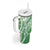 Hawaii Puakenikeni And Maile Lei Tumbler With Handle Green Polynesian Shark Tattoo DT05