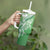Hawaii Puakenikeni And Maile Lei Tumbler With Handle Green Polynesian Shark Tattoo DT05