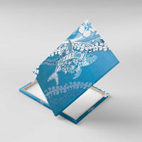 Hawaii Puakenikeni And Maile Lei Canvas Wall Art Blue Polynesian Shark Tattoo DT05