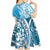 Hawaii Puakenikeni And Maile Lei Kid Short Sleeve Dress Blue Polynesian Shark Tattoo DT05