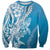 Hawaii Puakenikeni And Maile Lei Sweatshirt Blue Polynesian Shark Tattoo DT05